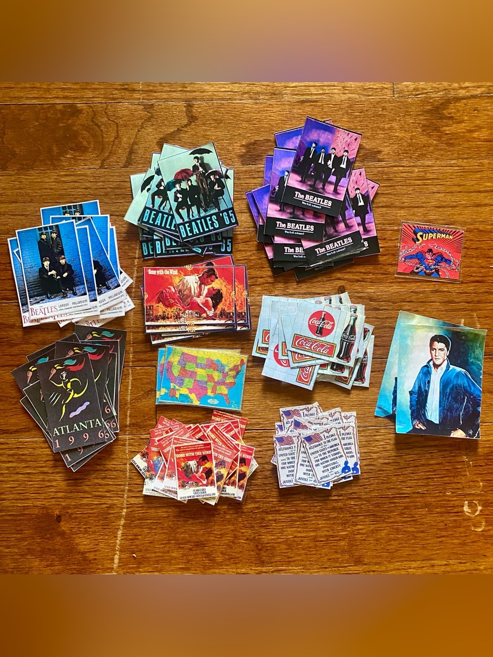 Miniature poster collection with Elvis, Beatles, Coca-Cola & Other Designs